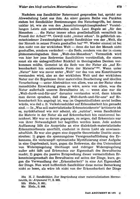 Das Argument - Berliner Institut fÃ¼r kritische Theorie eV