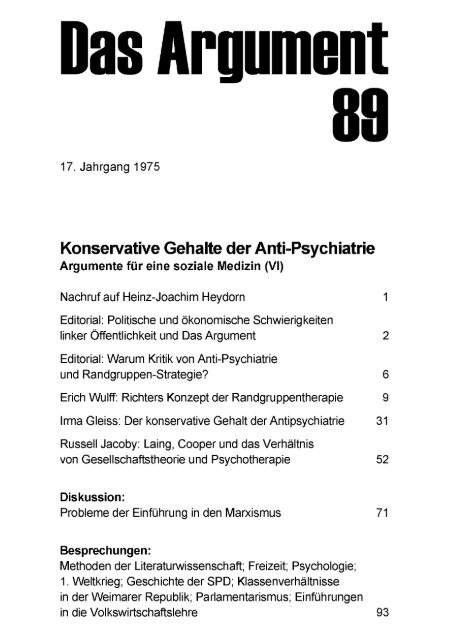 Konservative Gehalte der Anti-Psychiatrie - Berliner Institut fÃ¼r ...