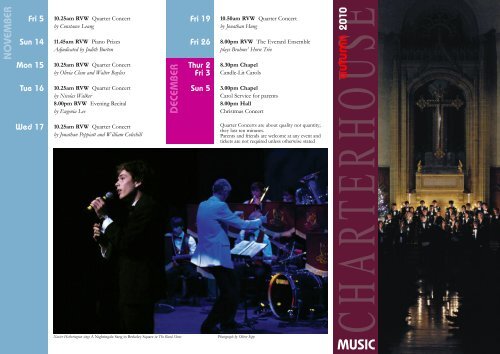Autumnal Music Events Programme 2010 | PDF - Charterhouse