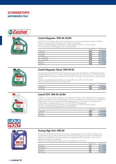 DIE TOP WERKSTATT- SYSTEME DER CARAT ZUSÄTZLICHE