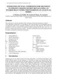 estimation of wall conditions for transient water jet - Eurotherm 2008