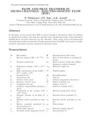 FLOW AND HEAT TRANSFER IN MICRO ... - Eurotherm 2008