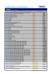 COMPATIBLE CARTRIDGES product list - InkTec.com