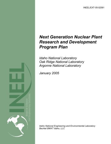 Next Generation Nuclear Plant Research and Development ...