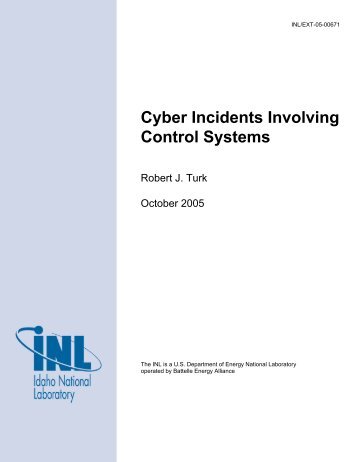Cyber Incidents Involving Control Systems - Idaho National Laboratory