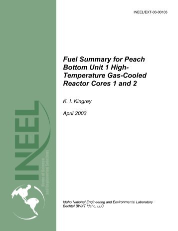Fuel Summary for Peach Bottom Unit 1 High - Idaho National ...