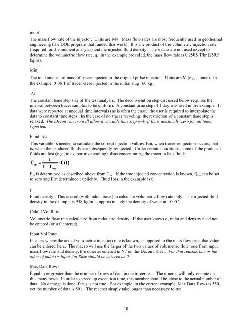 Tracer Interpretation Using Temporal Moments on a Spreadsheet G