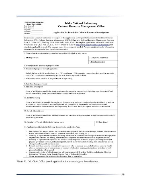 Idaho National Laboratory Cultural Resource Management Plan