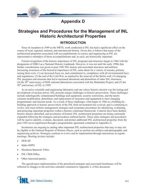 Idaho National Laboratory Cultural Resource Management Plan