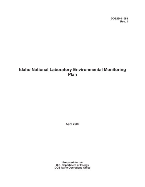 Idaho National Laboratory Environmental Monitoring Plan