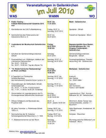 Veranstaltungen in Geilenkirchen WAS WANN WO