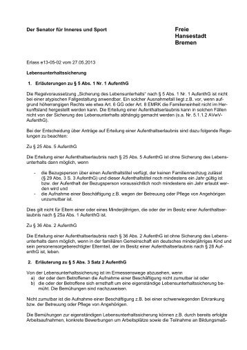 e13-05-02 Lebensunterhalt (2).pdf - Senator fÃ¼r Inneres - Bremen