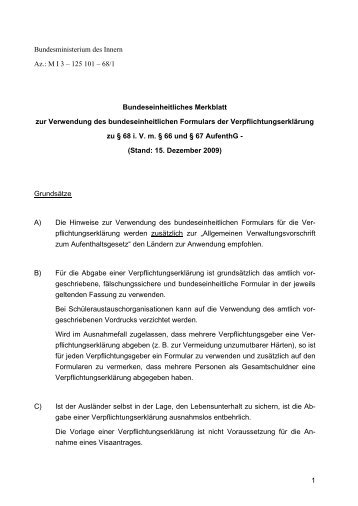 Bundeseinheitliches Merkblatt (deutsch)