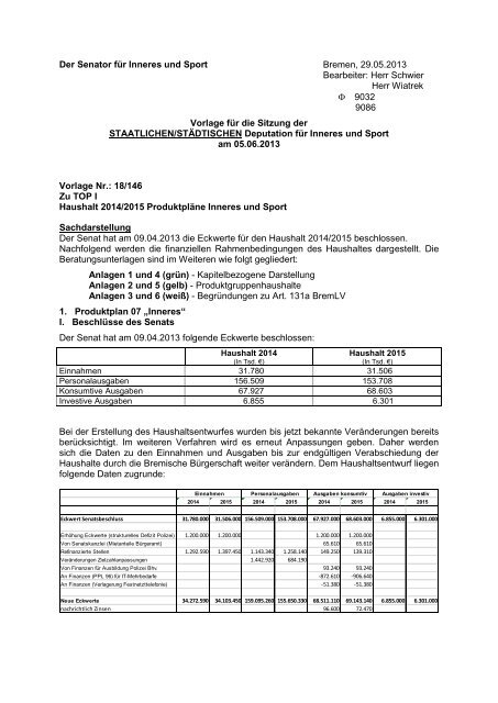 TOP I.pdf (681 kB) - Senator für Inneres - Bremen