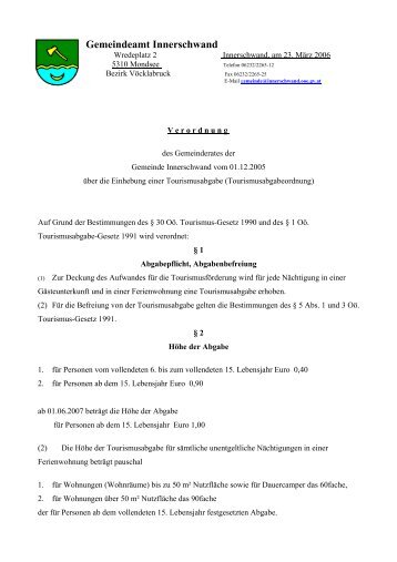 Tourismusabgabenverordnung ab 2006 - .PDF - Innerschwand