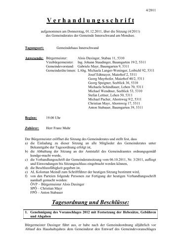 GR-Sitzung vom 01.12.2011 (51 KB) - .PDF - Innerschwand