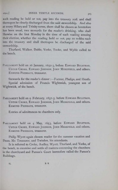 Volume II 1603-1660 - The Honourable Society of the Inner Temple