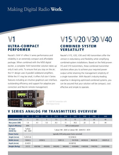 Nautel V1 Brochure