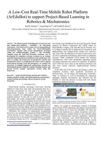 A Low-Cost Real-Time Mobile Robot Platform (ArEduBot) to ... - InnoC