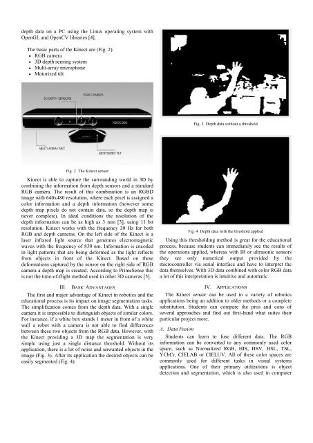 The Kinect Sensor in Robotics Education - InnoC