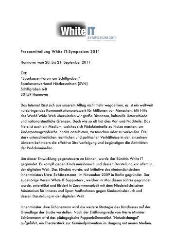 Pressemitteilung White IT-Symposium 2011 Hannover vom 20. bis ...