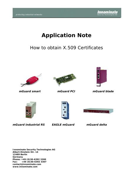 How to obtain X.509 Certificates - Innominate Security Technologies ...