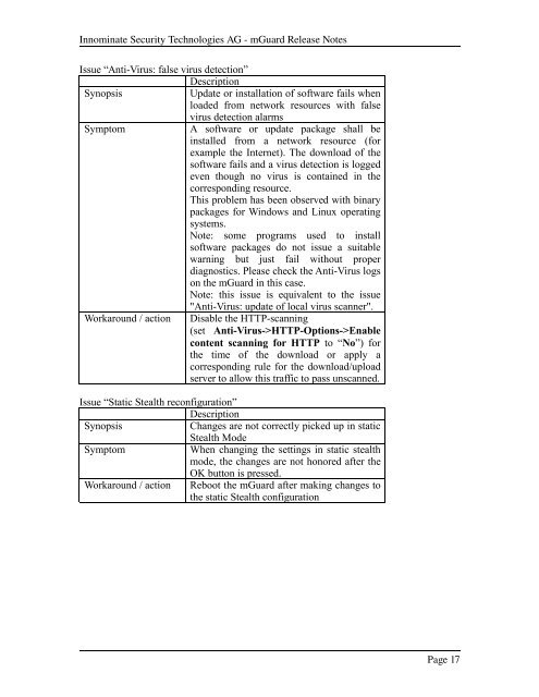 mGuard Dokumentation - Innominate Security Technologies AG