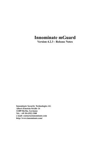 mGuard Version 4.2.2 - Release Notes - Innominate Security ...