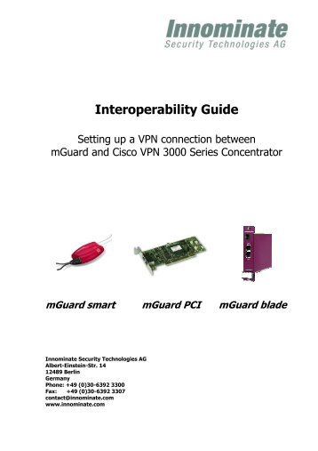 MGuard And Cisco VPN 3000 Series - Innominate Security ...