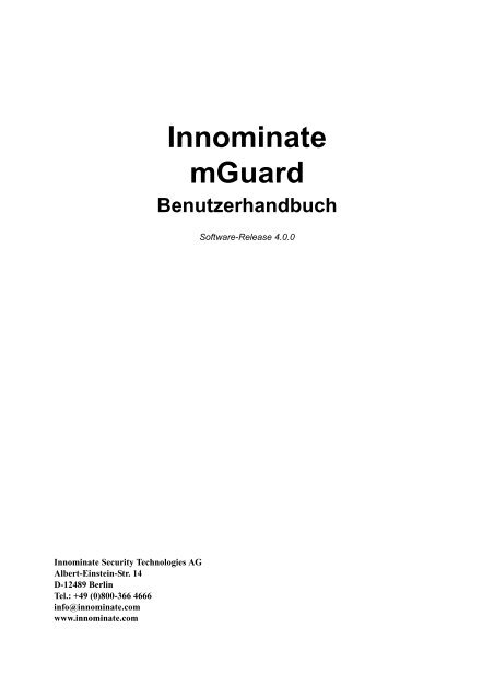 Innominate mGuard - Innominate Security Technologies AG