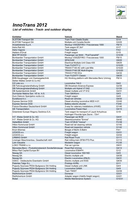 here (PDF, 72.2 kB) - InnoTrans