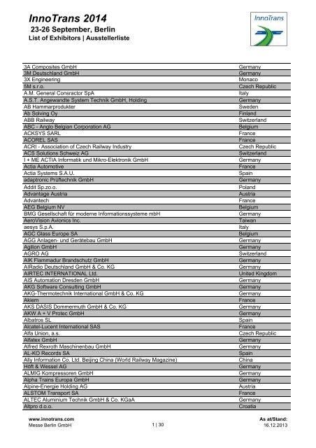 Ausstellerliste InnoTrans 2014 (PDF, 135,6 kB)