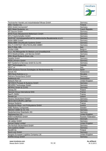 Ausstellerliste InnoTrans 2014 (PDF, 135,6 kB)