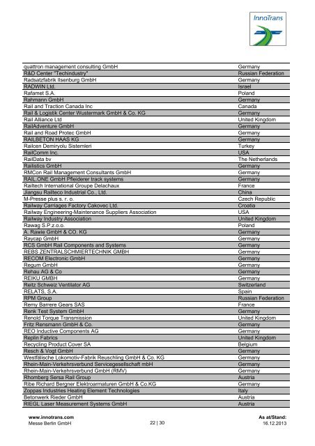 Ausstellerliste InnoTrans 2014 (PDF, 135,6 kB)