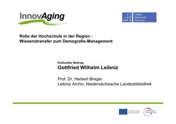 Präsentation Prof. Dr. Herbert Breger - InnovAging