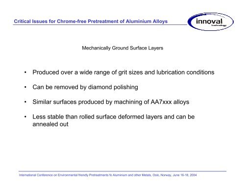 Critical Issues for Chrome-free Pretreatment of Aluminium Alloys