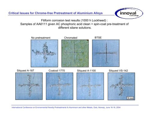 Critical Issues for Chrome-free Pretreatment of Aluminium Alloys