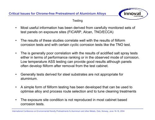 Critical Issues for Chrome-free Pretreatment of Aluminium Alloys