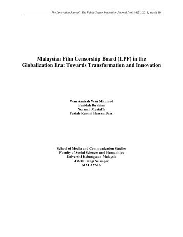 Malaysian Film Censorship Board (LPF) in the Globalization Era