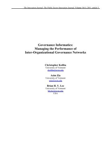 Governance Informatics - The Innovation Journal