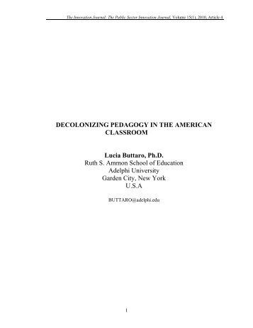 Decolonizing pedagogy in the American Classroom - The Innovation ...