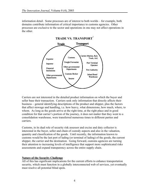 Trade Corridor Transparency and Security - The Innovation Journal