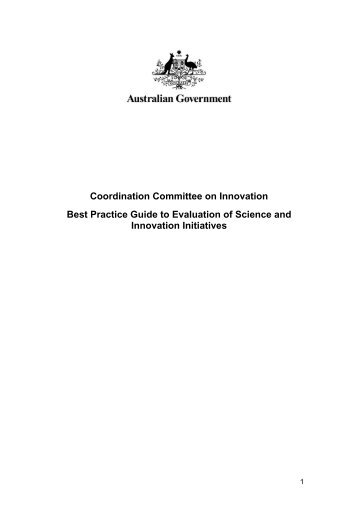 CCI Best Practice Guide to Evaluation of Science and Innovation ...