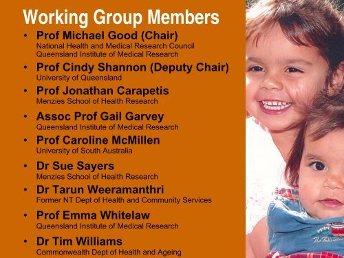 PMSEIC Working Group on Aboriginal & Torres Strait Islander health ...