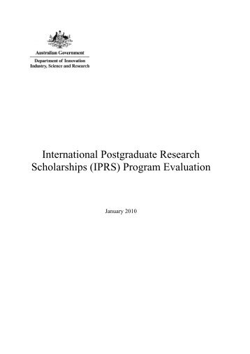 International Postgraduate Research Scholarships (IPRS) Program ...