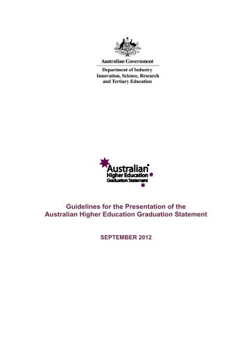 Guidelines for the Presentation of the Australian Higher Education ...