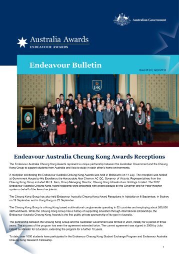 Endeavour Australia Cheung Kong Awards Receptions