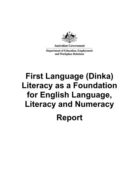 First Language (Dinka) Literacy as a Foundation for English ...