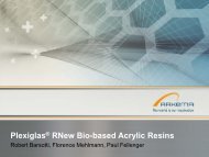 PlexiglasÂ® RNew Acrylic/Biopolymer Blends - Innovation Takes Root