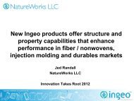 New Ingeo products offer structure and property capabilities that ...